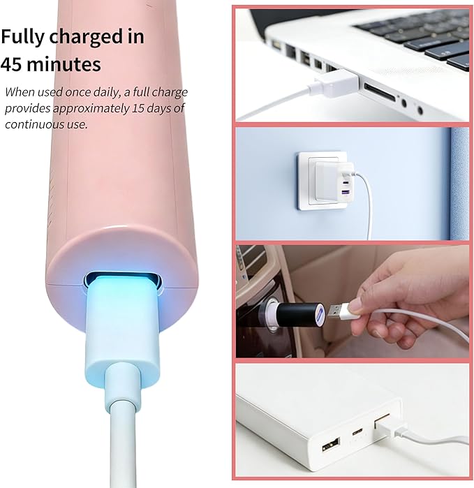3 Interchangeable Brush Heads Rechargeable Heated Eyelash Curler 24-Hour Lasting curl 5-Second Rapid Heating 3 Temperature Settings Safety Anti-Scald Design (Pink)