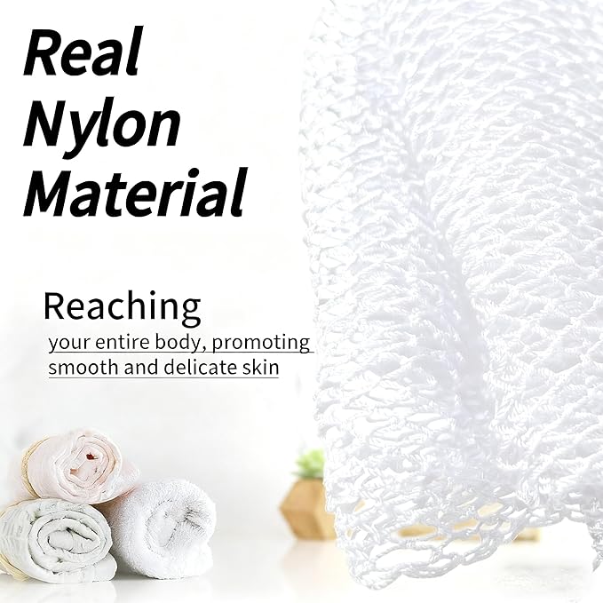 African Net Sponge Authentic, African Exfoliating Sponge Real African Net Black Owned, African Bath Sponge Back Scrubber, Body Exfoliator Shower Bath Accessories (White)
