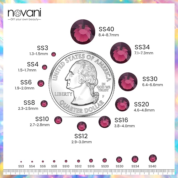 SS16 Non Hotfix Flatback Rhinestones - 1440pcs Amethyst Glass Nail Gems for Crafts, Makeup Bags, Shoes & DIY Decoration