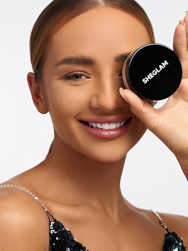 SHEGLAM Baked Glow Setting Powder Oil Control Loose Face Powder Translucent Pore-Less Flawless Smooths Fine Lines Glowy Powder - Cappuccino