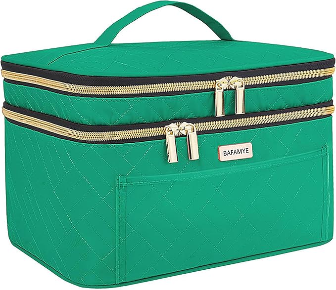 BAFAMYE 8.8L Makeup Travel Bag Women, Large Cosmetic Case, Makeup Bag Organizer Box Travel-Size Accessories Bottles, Brushes, and Skin Care Products, Toiletry Bag for Women 2.33 GAL