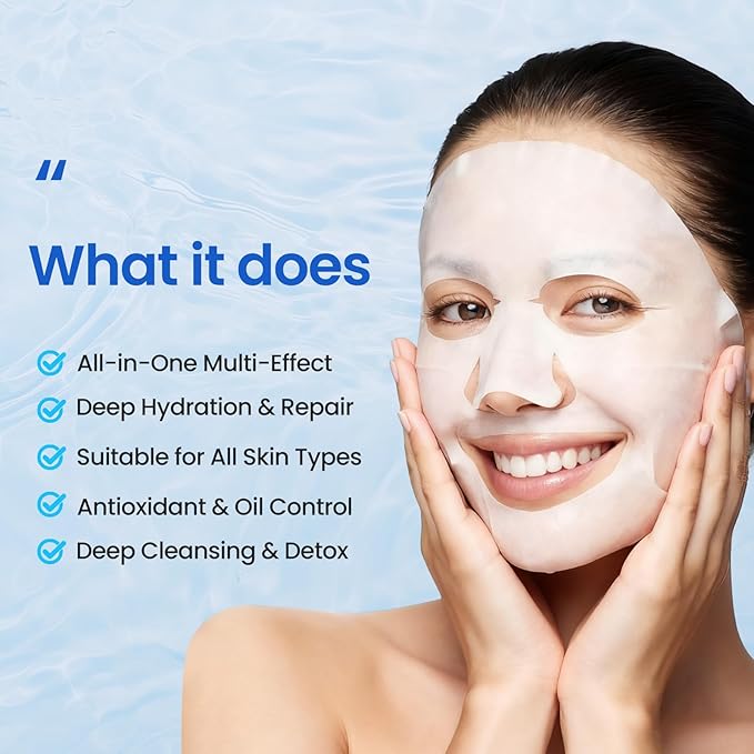 36 Pack Centella Asiatica Face Mask Set – Hydrating Face Masks with Green Tea, Sakura & Charcoal | Moisturizing Facial Masks for Women | Sensitive & All Skin Types