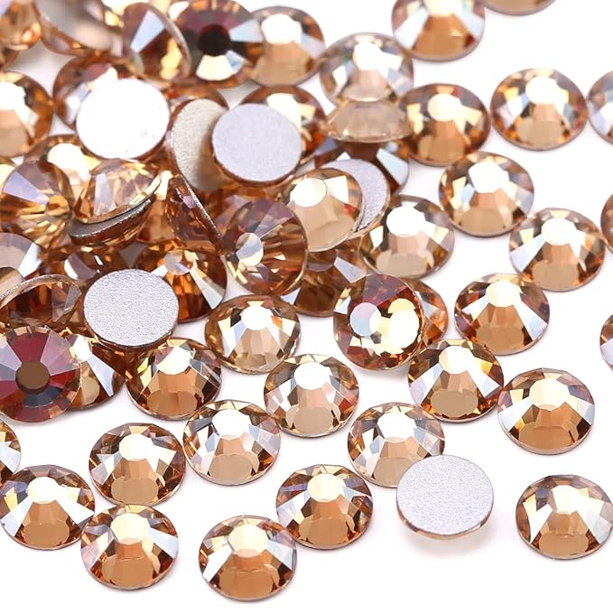 Novani Crystal Rhinestones, Flatback Loose Gemstones 1440pcs Glass Rhinestones for Clothes Shoes Crafts Makeup Nail Art and DIY Decorations(SS20, Golden Shadow)