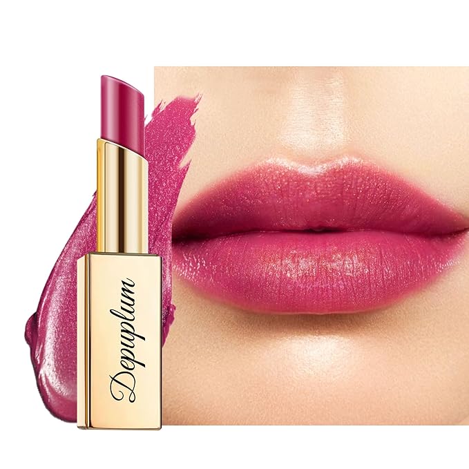 Depuplum Purple Red Lipstick Moisturizing for Women Shimmer Tinted Lip Balm Hydrating Nourishing Mauve Lip Gloss Vegan& Cruelty Free Lip Makeup, ZG113 Flame