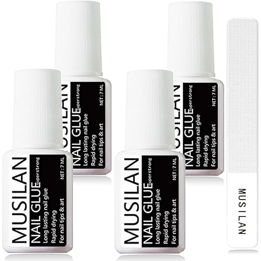 Nail Glue for Press On Nails, Nail Tips and Acrylic Nails (28ml) Super Strong Long Lasting Nail Bond Adhesive Gel Nail Glue Brush On Nail Glue for Acrylics Glue On Nails Fake Nails with Brush