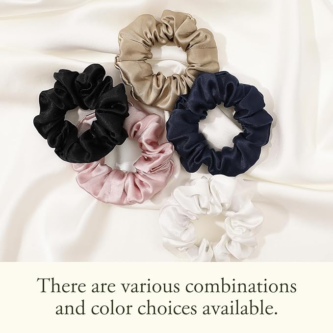 LILYSILK Silk Hair Scrunchies for Frizz & Breakage Prevention 100% Mulberry Silk Hair Ties No Damage Elastic Silk Ponytail Holders, 1Pc, Avocado Green