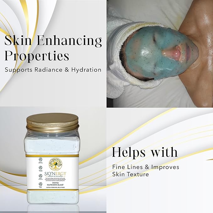 Phyto Nutrients Blast Jelly Masks - Professional Grade HydroGlo Peel Off Face Mask for Skin Hydration, Radiance, Reduced Wrinkles, Fine Lines, Inflammation & Pigmentation | 30 fl oz