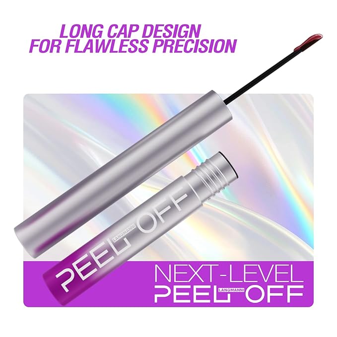 LANGMANNI 2Pcs Peel Off Lip Liner Set,Lip Stain Peel Off,Long-Lasting Waterproof & Smudge-Proof Matte Lip Liners With Ergonomic Handle & Precision Brush,Makeup Gift for Girls (#5+6)