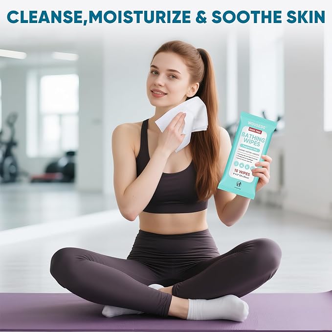 300 XL Bathing Wipes No Rinse for Adults, Shower Wipe - Extra Thick & Large Body Cleansing Wipe for Elderly, Men & Women, Soft & Gentle Disposable Bath Wipes for Travel, Camping