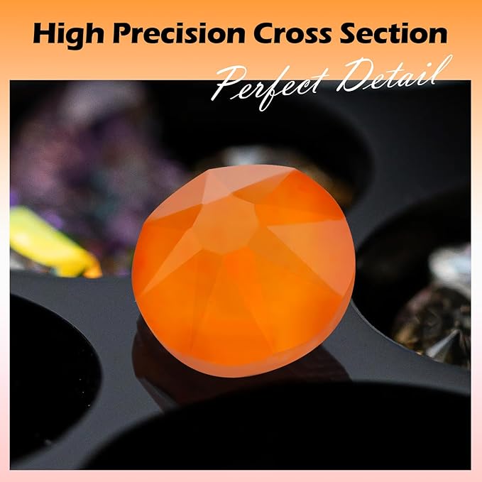 Meibite Neon Orange Flatback Rhinestones, Glass Rhinestones for Nail Art and Craft, Glue Fix, Loose Crystal Gemstones(Neon Orange, SS16, 1440pcs, 3.8-4.0mm)