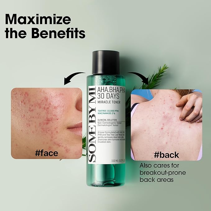 SOME BY MI AHA BHA PHA 30 Days Miracle Toner – Pack of 2 – Korean Salicylic Acid Exfoliating Face Toner for All Skin Types – Daily Pore Care & Oil Control with 2% Niacinamide – Korean Skin Care