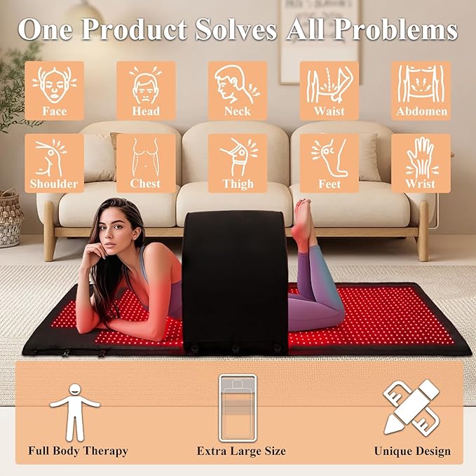 2026 Upgraded 4 Modes Compact Chamber of Red Light Therapy for Full Body Pain Relief,74"x33"+49.6"x15.6"with1655 Dual-Wave(660nm&850nm) LEDs,Multi-Mode Customization,Premium Leather 74"x 33" Black