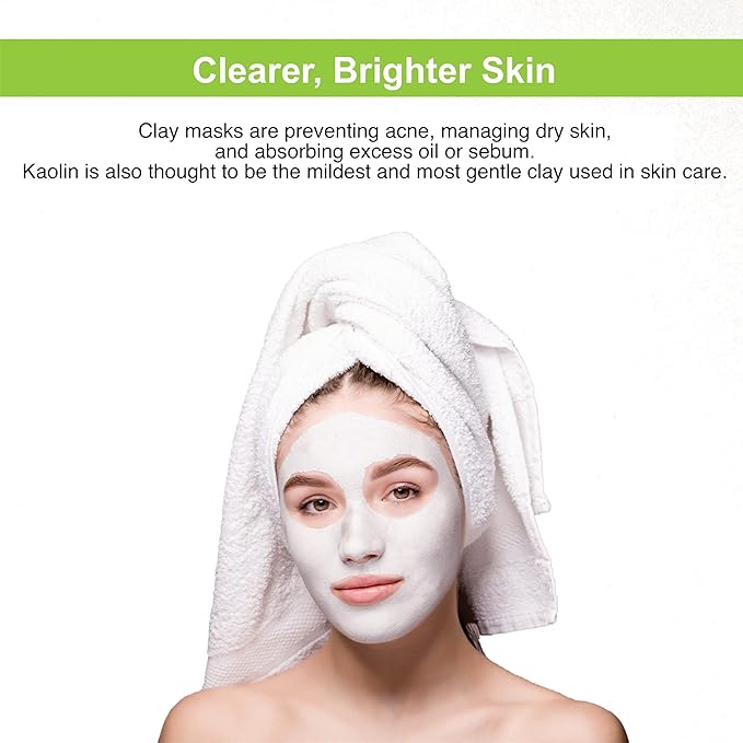 Soapeauty WHITE KAOLIN CLAY Powder | Cosmetic Grade 100% Natural | Facials, Face Mask, Soap Making, Bath Bomb | aka White Clay Powder, China Clay Powder | (32 OZ)
