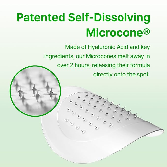 Acropass Trouble Care Microcone Acne Patch for Early Stage Pimple and Zits - Hydrocolloid, Niacimide Pimple Spot Treatment (Regular Size 24count)