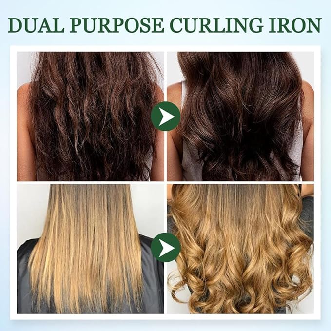 2 in 1 Mini Dual Purpose Curling Iron, 2026 New Portable Curling Wand & Flat Iron Hair Straightener, Mini Wave Hair Curling Iron Wand for Short and All Hair Types (Black)