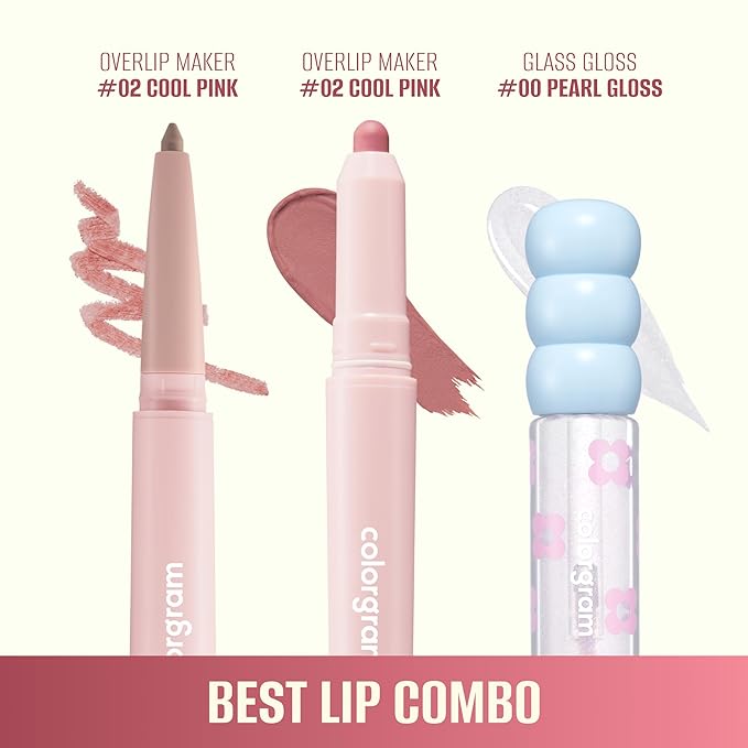 COLORGRAM All In One Over-Lip Maker 02 Cool Pink | Versatile Lip Liner & Contour with Natural Shades, Matte finish, Bigger and Fuller Lips, Plumping effect, Smooth creamy texture