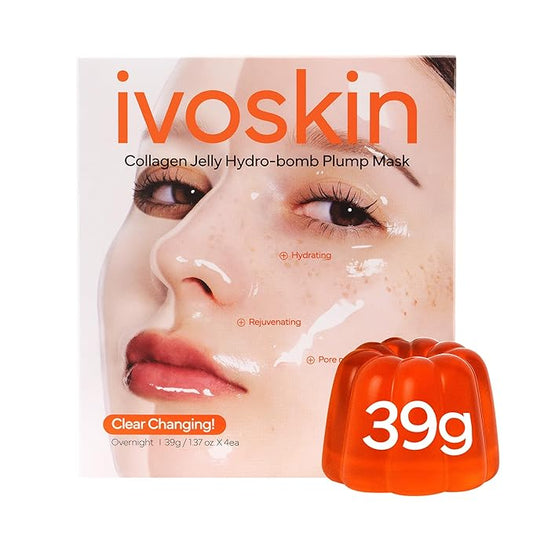 Collagen Jelly Hydro-bomb Plump Mask, Hydrating 39g x 4ea Real Collagen Mask, Firming and Moisturizing for Glow Skin, Collagen Water over 670,000 ppm