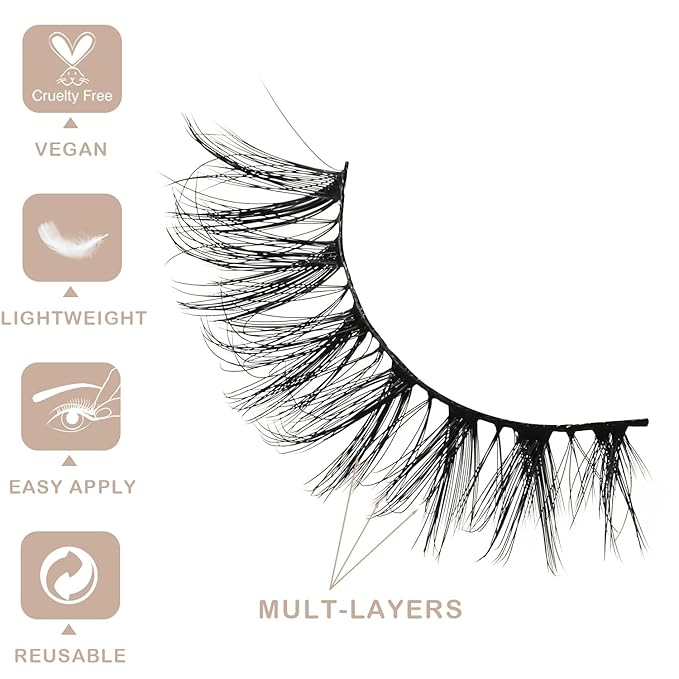Wispy Lashes Bulk 30 Pairs Natural Strip Eyelashes Wholesale Cat Eye Lash Sets Short Thick Fluffy False Mink Eyelash Strips Full Small Fake Pestañas Postizas with Portable Pack
