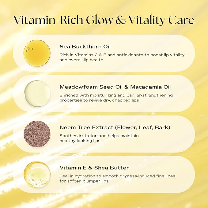 Sleeping Lip Mask Sea Buckthorn Oil 0.53 Oz. | Day & Night Lip Balm, Overnight Lip Mask, Lip Treatment for Dry & Crack Lips, Deep Moisturizing with Vitamin E, Shea Butter, 6 Phyto Oil Complex