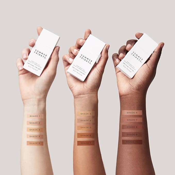 Summer Fridays Sheer Skin Tint - Skin Tint with Hyaluronic Acid - Helps Diminish Uneven Skin Tone - Sheer to Light Coverage - Shade 6 - Medium Tan with Warm Golden Undertones (1 Fl Oz)