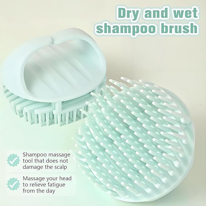 Scalp Massager Shampoo Brush,Scalp Dandruff Removal with Soft Silicone Bristles,Wet & Dry Scalp Care Head Scrubber Hair Washing,Hair Brush for Scalp Exfoliator,Comfortable for All Hair Types,Pink