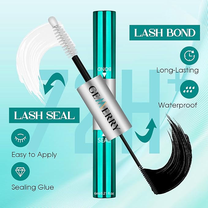 GEMERRY Lash Extension Kit DIY 280pcs Lash Clusters Kit Eyelash Extension Kit D Curl Individual Lashes Kit with Lash Bond and Seal Lash Tweezers for Self Use（40P+50P-10-18mm)