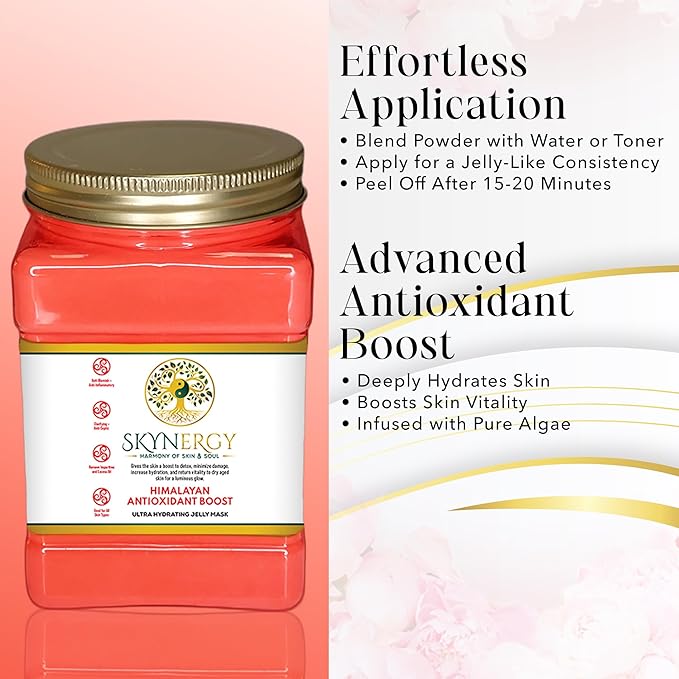 Himalayan Antioxidant Boost Jelly Mask -Professional Grade HydroGlo Peel Off Jelly Mask for Skin Hydration, Glow Suitable for All Skin Types,Vajafacial Jelly Mask | 12 Applications (30 Fl Oz)