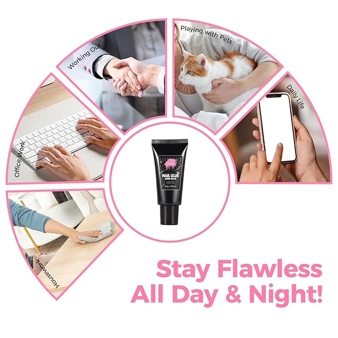 30ML Strong Nail Glue for Press On Nail Tips, Glue Gel for False Nails Fake Acrylic Nail, Upgraded Quick Drying, No Lamp Needed, Long Lasting