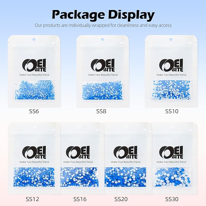 Meibite Neon Blue Flatback Rhinestones, Glass Rhinestones for Nail Art and Craft, Glue Fix, Loose Crystal Gemstones(Neon Blue, SS20, 1440pcs, 4.6-4.8mm)
