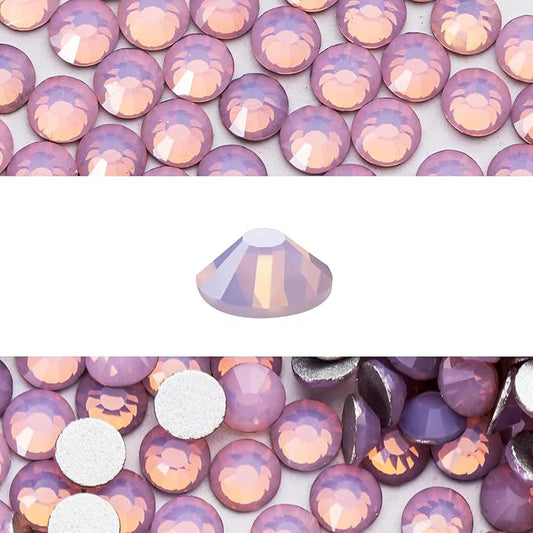 Novani 576 Pieces Flatback Rhinestones Glass Round Gems Pink Opal Crystals for Nail Art DIY Crafts Clothes Shoes,SS30,6.4-6.6mm