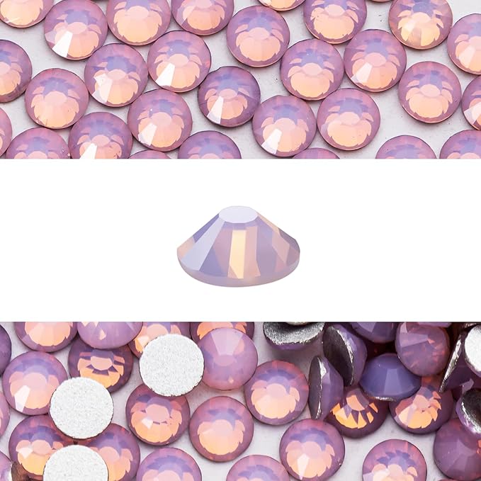 Novani 3000 Pieces Flatback Rhinestones Glass Round Gems Pink Opal Crystals for Nail Art DIY Crafts Clothes Shoes,SS12,3.0-3.2mm