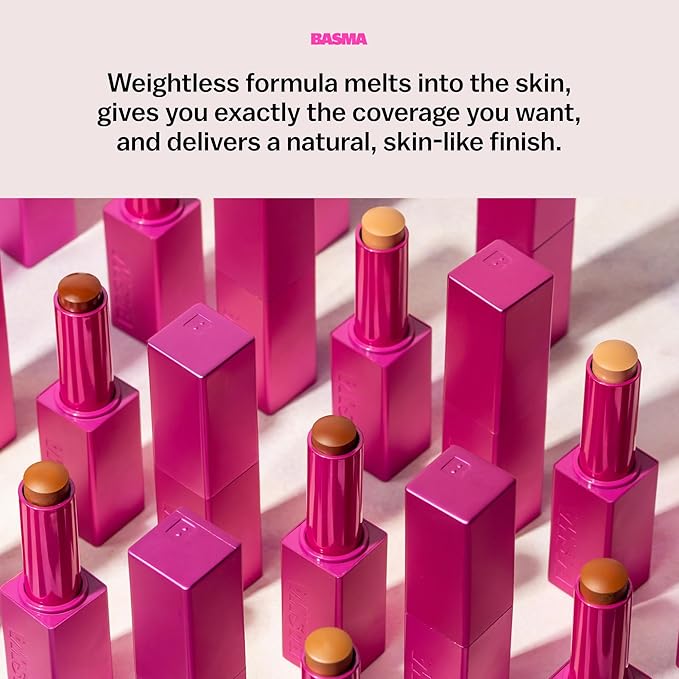 BASMA BEAUTY The Foundation Stick, Long-Lasting Formula with Aloe Vera, Vitamin E, Multi-Use Coverage for Foundation, Concealer, Contour (Shade 021 For medium skin with warm olive undertones.)