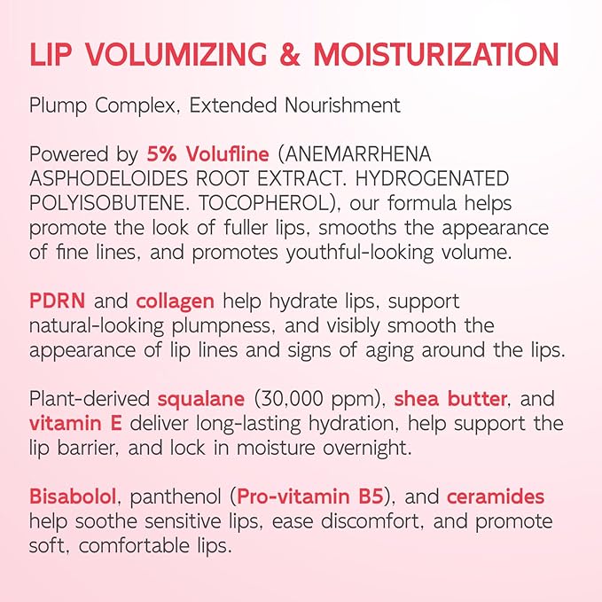 YouthVibe Lip Sleeping Mask Overnight Moisturizing – 5% Volufiline, Squalane, Shea Butter, PDRN & Collagen Hydrating Lip Mask Treatment for Lip Care, Dry & Flaky Lips, Pack of 2