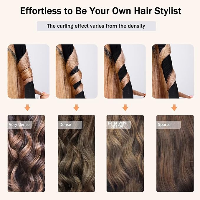 CORATED Heatless Curling Rod Headband, No Heat Silk Ribbon Rollers for Overnight Sleeping Curls, Styling Kit with Hair Clips and Scrunchie