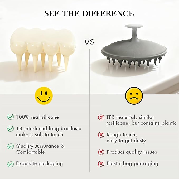 KISMETICS Luxury Shampoo Brush, Scalp Massager and Exfoliator Features Soft Bristles to Aid in Dandruff Relief, Increase Circulation, Stimulate Hair Growth for Healthy Looking Hair
