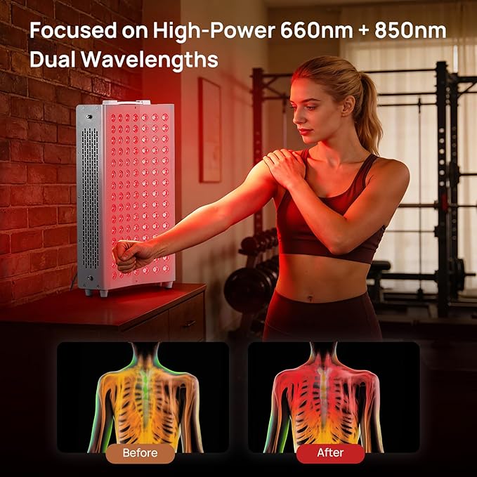 Curved Red and Near-Infrared Light Therapy Panel (105 LEDs) — Switchable 660/850 nm | for Face and Body | Promotes Relaxation and Skin Care