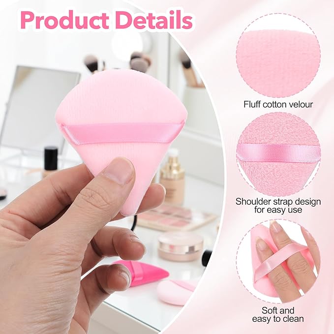 150PCS Powder Puffs for Face Powders, Triangle Powder Puff for Loose and Press, Makeup Sponge Powders Applicator for Face and Eye