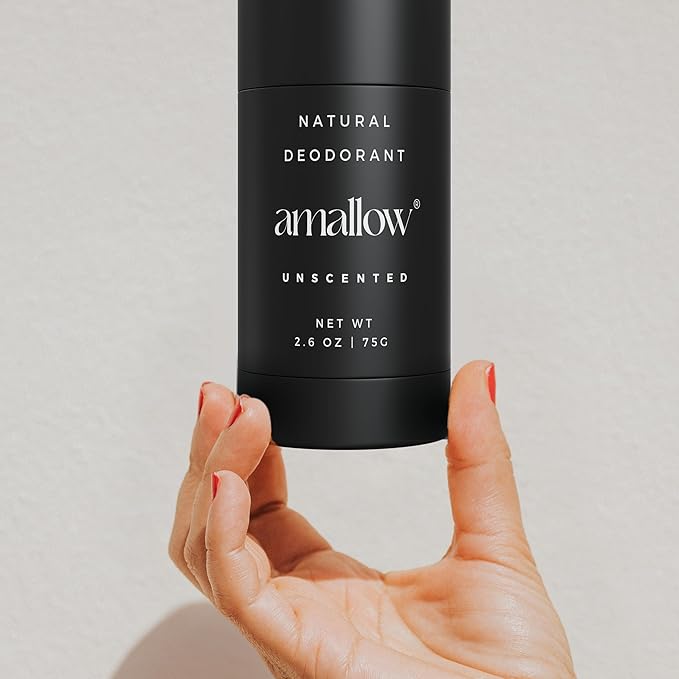 Amallow - Natural Deodorant – Aluminum Salt-Free, Tallow-Based, Baking Soda-Free, with Magnesium & Zinc – Long-Lasting Odor Protection – Handcrafted in the USA – 2.6 oz (Unscented)