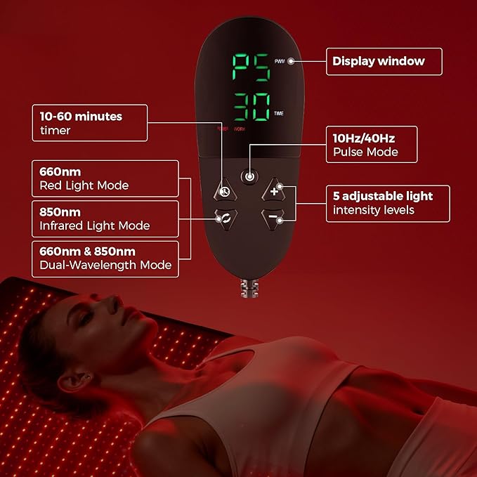 Infrared Red Light Therapy Full Body Mat - 2052 pcs Professional SMD LED Chips - 660nm&850nm Wavelengths, Pain Relief, Enhances Recovery, Whole Body Care, Sleep Improvement & Energy Boost