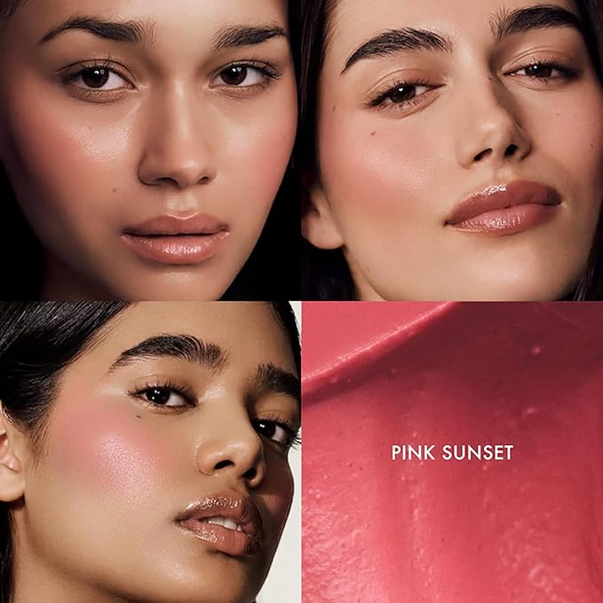 Summer Fridays Blush Butter Balm - Skincare-Infused Hydrating Cream Blush with Hyaluronic Acid, Ceramides, & Shea Butter for a Dewy Flush of Color - Cheek and Lip Tint - Pink Sunset (0.14 Oz)