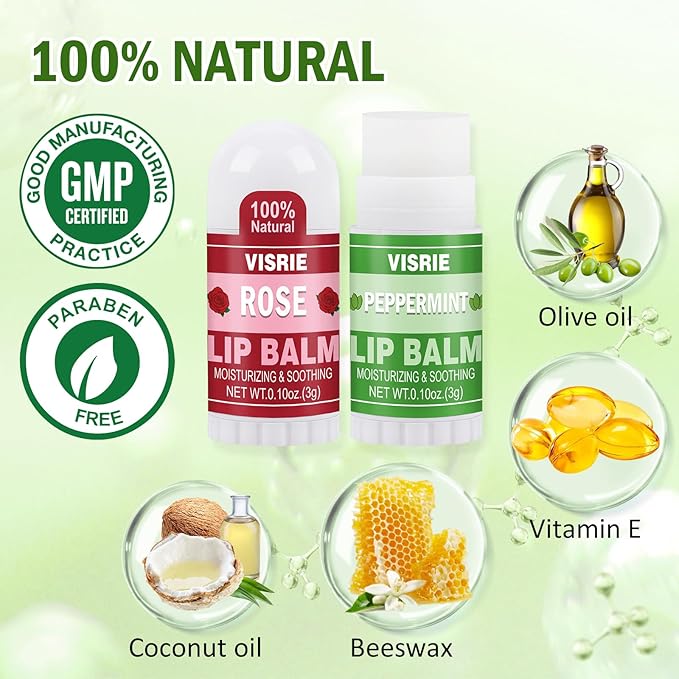 Mini Lip Balm 120 Pack, Natural Lip Balm Bulk with Vitamin E & Coconut Oil, Moisturizing Lip Balms for Dry Cracked lips - 10 Flavors