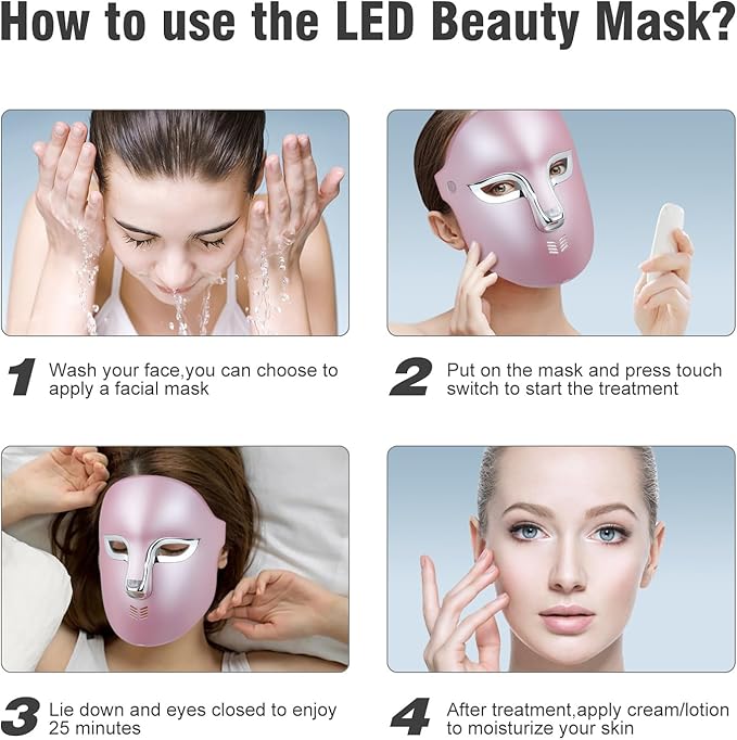 FSA Red Light Therapy Mask -Target Acne Removal,Wrinkles&Redness,Salon-Level Pro Infrared Face Mask Anti-Aging Skincare for Home Yoga,2000mAh Rechargeable,Led Light Therapy Facial Mask Wirless Remote