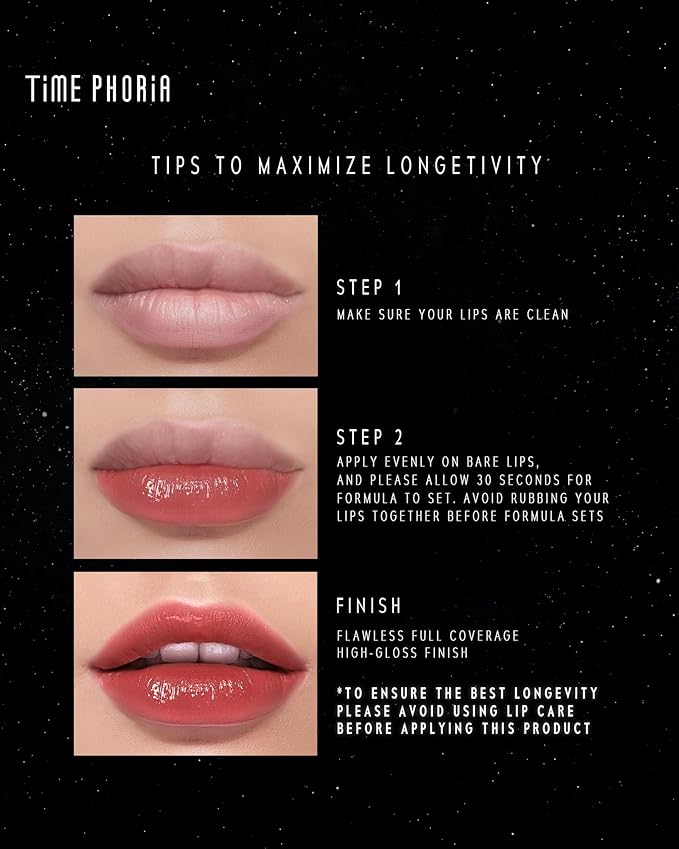 Stellar Dust Lip Stain 10, Waterproof Transfer-Proof Lip Gloss, Nude Brown Tinted Glossy Finish, High-Pigment Vibrant Color, Hydrating Lightweight Long-Lasting Lip Makeup for Women