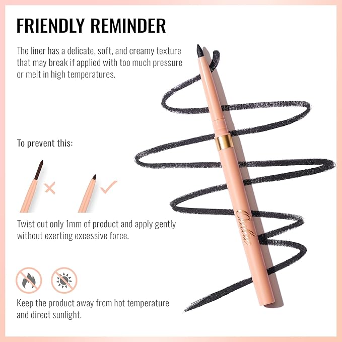 Oulac Pink Retractable Lipliner Pencil 2in1 Waterproof Makeup Crayon for Lip Liner and Eye Liner, Smooth and Creamy, Long Lasting Matte Finish, Vegan Beauty, 05 Dried Rose