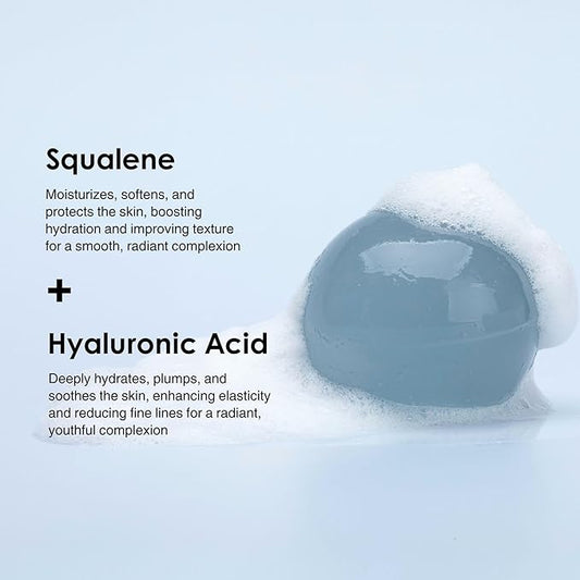 Naisture Be Bare Jelly Ball Cleanser, Daily Face Wash Korean Skin Care Cleanser Ball for Dry Skin with Squalane & Hyaluronic Acid for Skin Hydration and Moisturizing - Fresh Aqua (1.41oz)