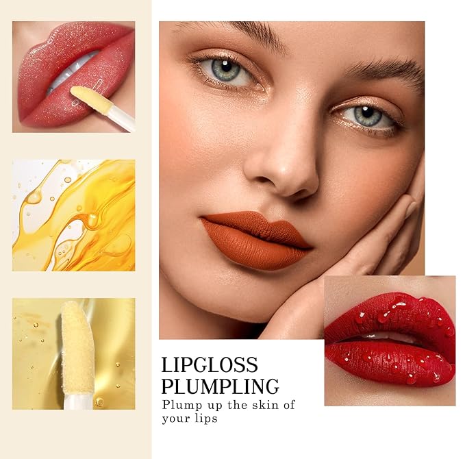 JOSURBEAUTY two faced lip injection extreme lip plumper gloss - hydrating lip oil & lip mask for plump, smooth lips, Hydrating & Reduce Fine Lines 5ML