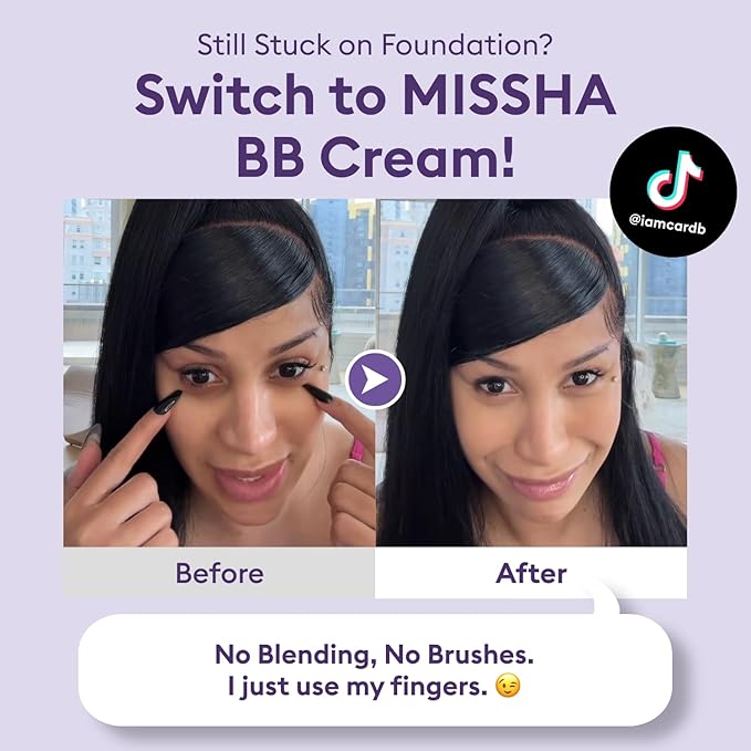 MISSHA M PERFECT COVER SERUM BB CREAM No.45 Deep Mocha- Deep with Cool Undertone, BB Cream by Cardi B Pick, Skin Tint, Tinted Moisturizer, Skin Care Foundation Makeup, Korean Makeup, 1.18 Fl oz