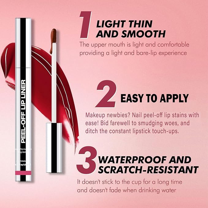TALINZEN lip stain peel off,beauty-waterproof,transfer-proof and smudge-proof,makeup for all occasions,perfect for everyone (#00,0.12floz/3.5ml e)