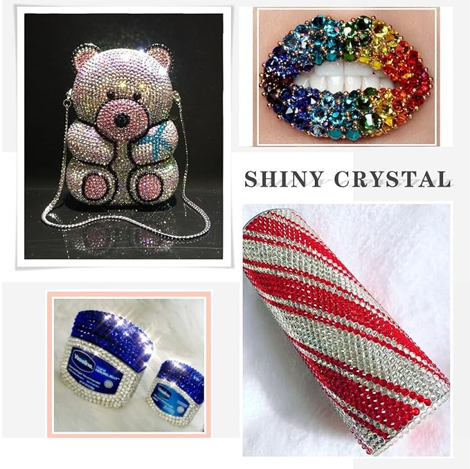 Novani Rhinestones 3000Pcs Flatback Crystal Round Loose Gemstones Glass Rhinestones for Crafts Makeup Nail Art Clothes Shoes DIY Decorations(SS8, 2.3-2.5mm,Sapphire)