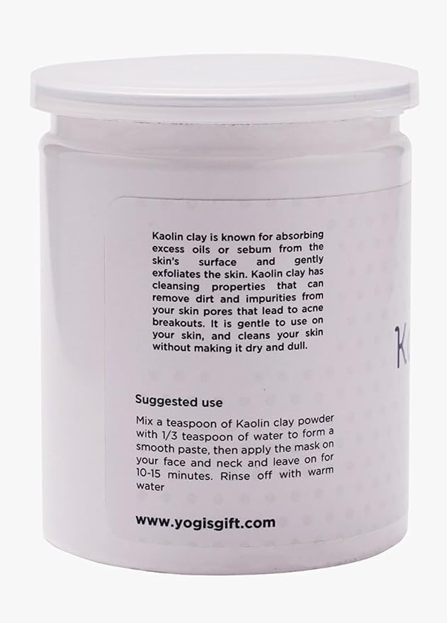 Kaolin Clay Powder (14 oz) – 100% Natural White Clay Powder for Soap Making, White Clay Mask & Bath Bombs | By Yogi's Gift®